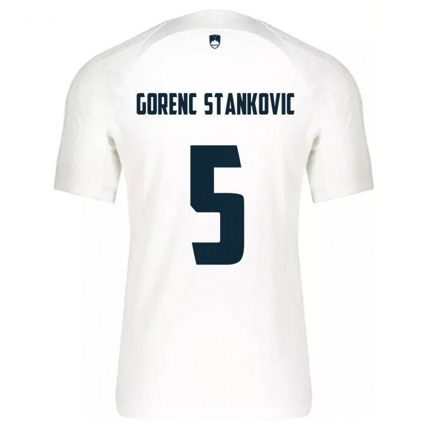 Uomo Maglia Slovenia Jon Gorenc Stankovic #5 Bianco Kit Gara Home 24-26 Maglietta