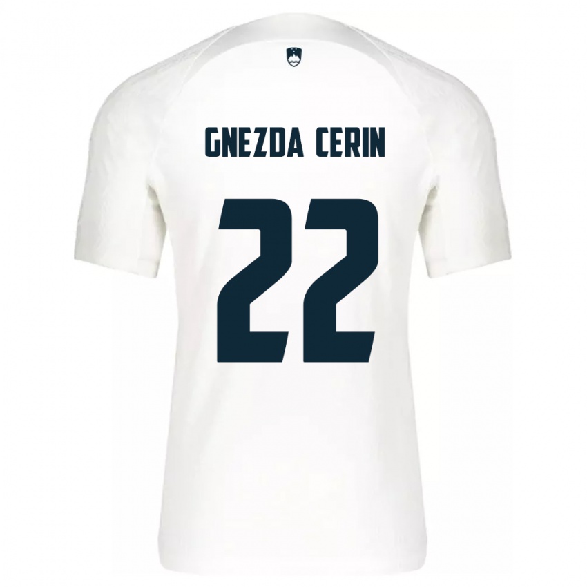 Uomo Maglia Slovenia Adam Gnezda Cerin #22 Bianco Kit Gara Home 24-26 Maglietta