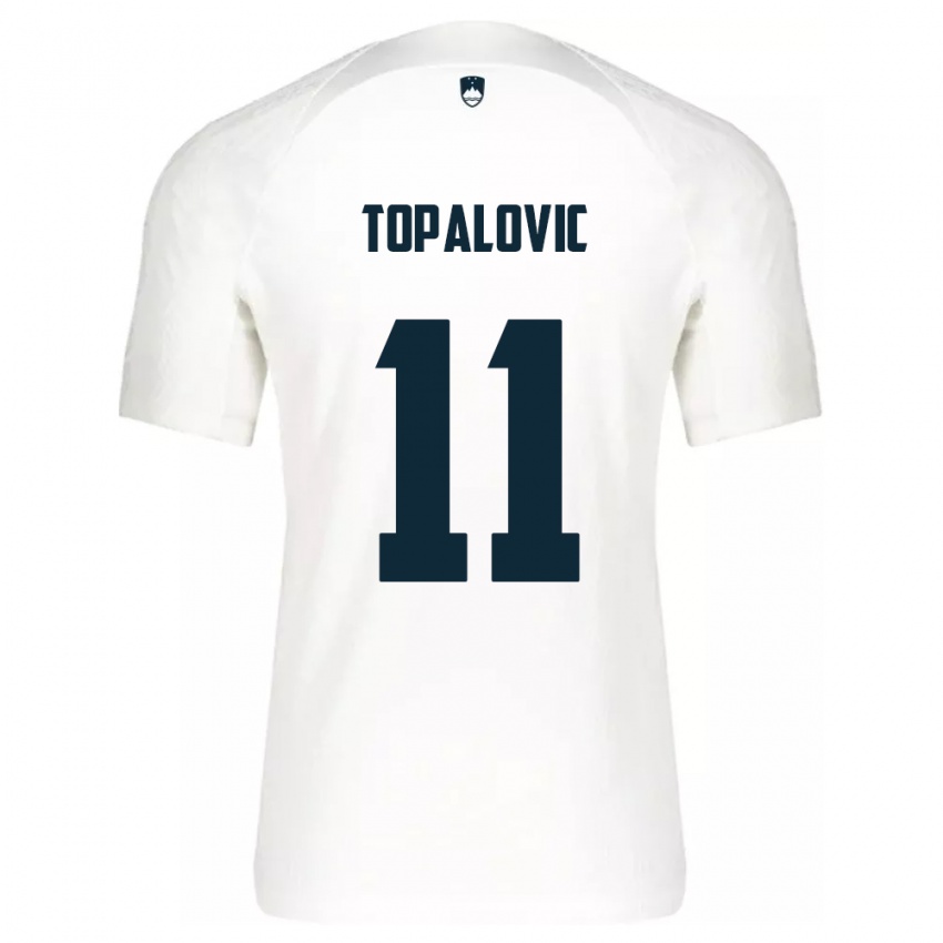 Uomo Maglia Slovenia Luka Topalovic #11 Bianco Kit Gara Home 24-26 Maglietta