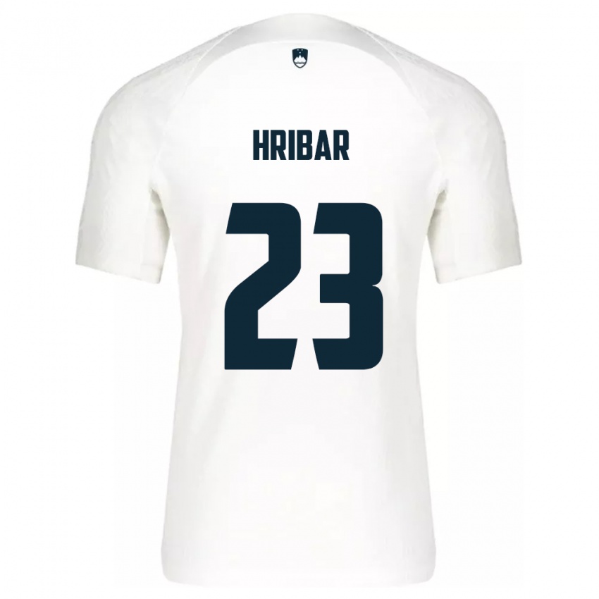 Uomo Maglia Slovenia Lan Hribar #23 Bianco Kit Gara Home 24-26 Maglietta