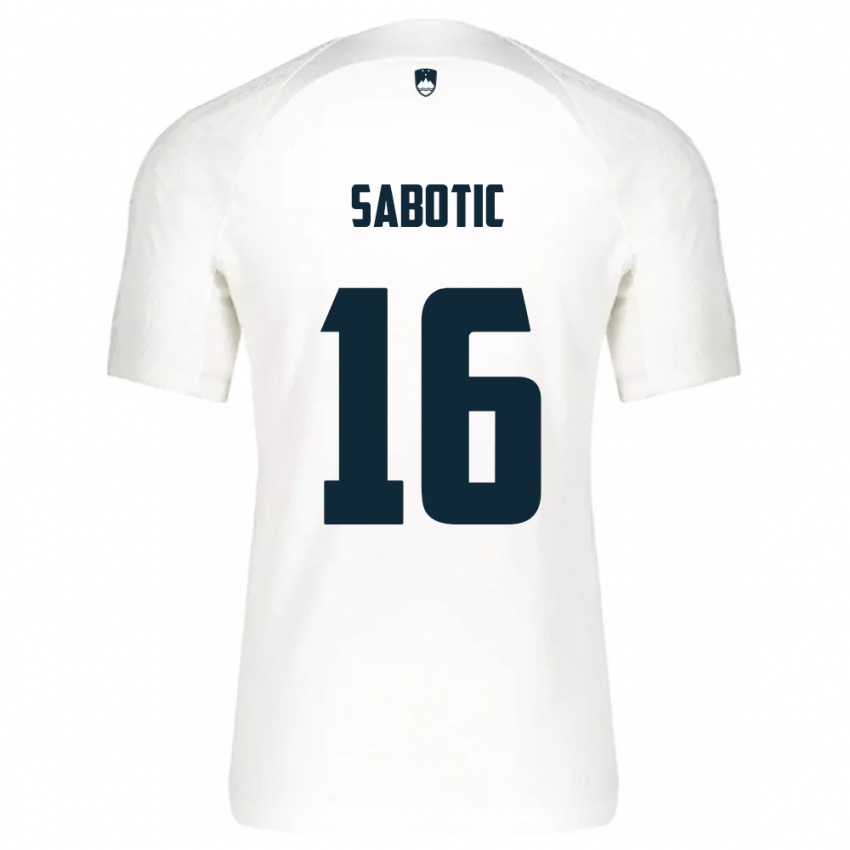 Uomo Maglia Slovenia Tais Sabotic #16 Bianco Kit Gara Home 24-26 Maglietta