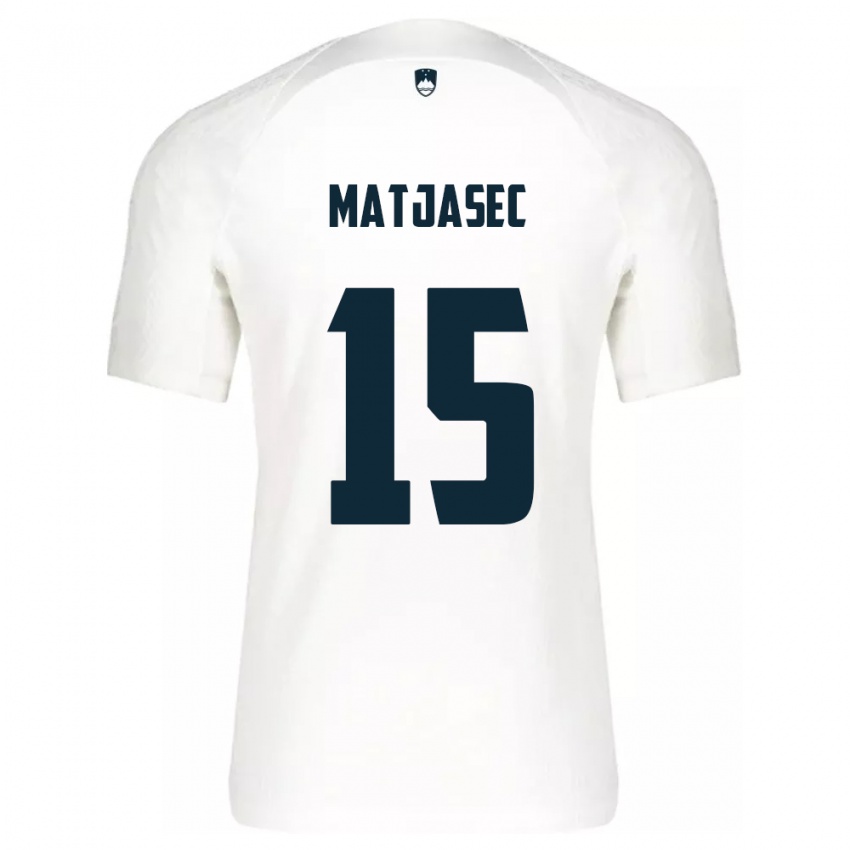 Uomo Maglia Slovenia Miha Matjasec #15 Bianco Kit Gara Home 24-26 Maglietta