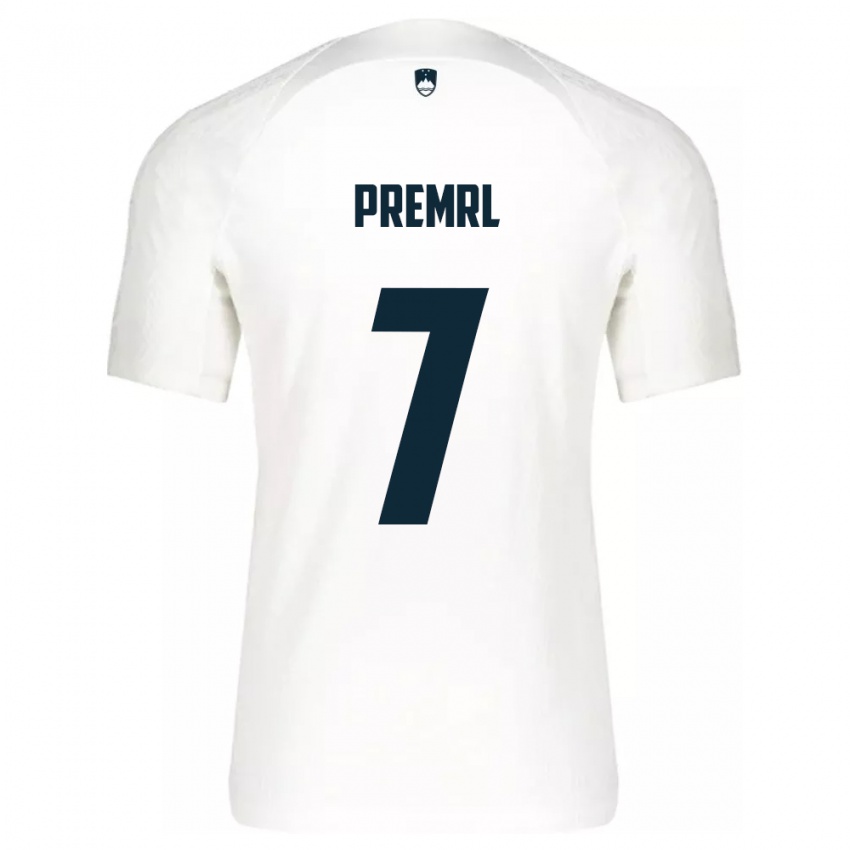 Uomo Maglia Slovenia Jaka Premrl #7 Bianco Kit Gara Home 24-26 Maglietta