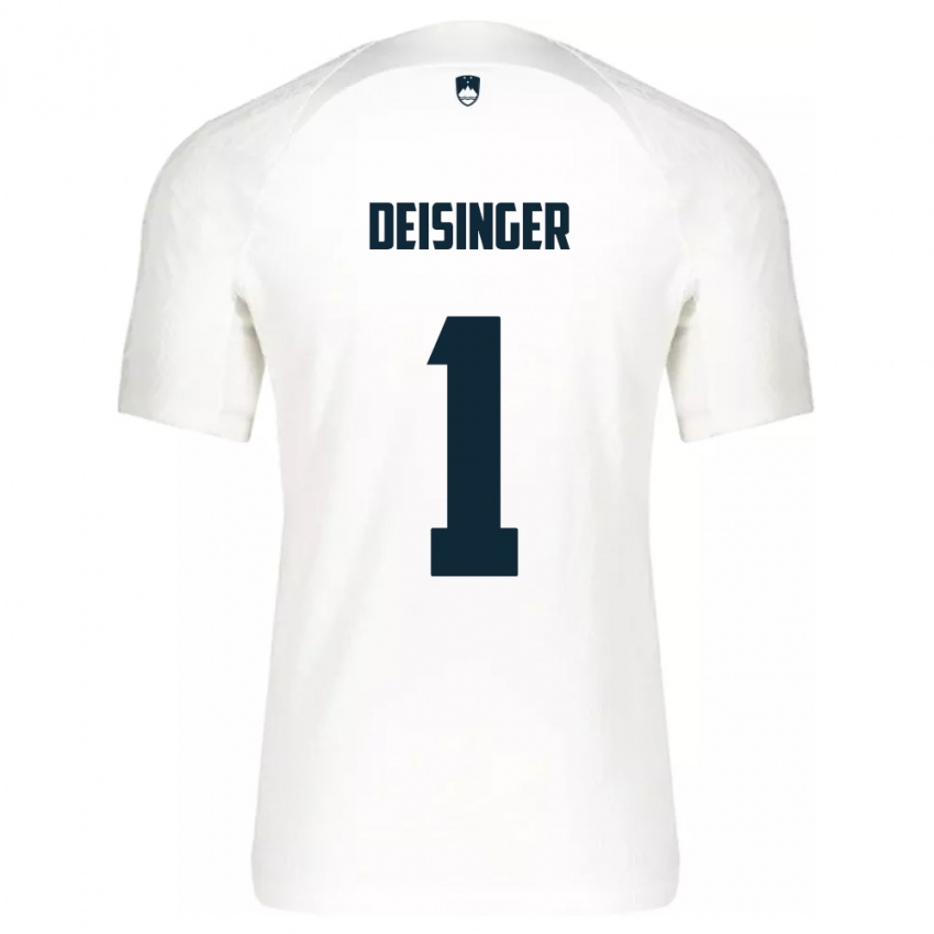 Uomo Maglia Slovenia Nik Deisinger #1 Bianco Kit Gara Home 24-26 Maglietta