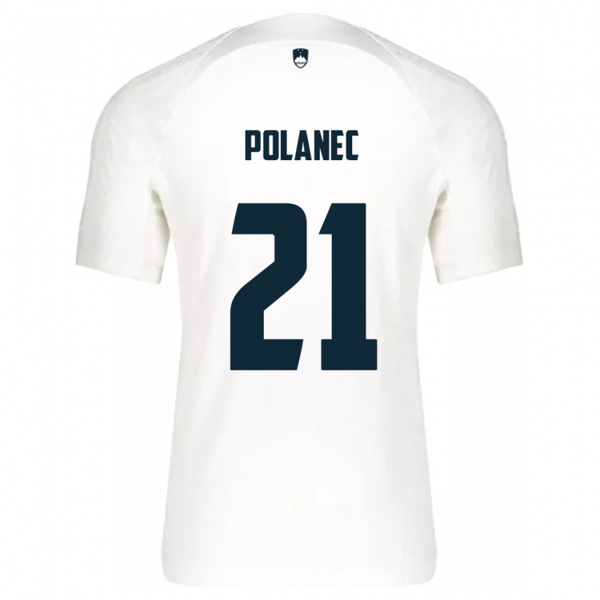 Uomo Maglia Slovenia Gaj Polanec #21 Bianco Kit Gara Home 24-26 Maglietta