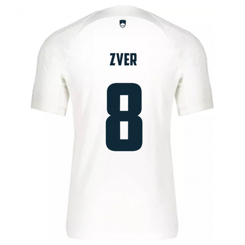 Uomo Maglia Slovenia Mateja Zver #8 Bianco Kit Gara Home 24-26 Maglietta