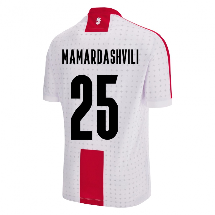 Uomo Maglia Georgia Giorgi Mamardashvili #25 Bianco Kit Gara Home 24-26 Maglietta