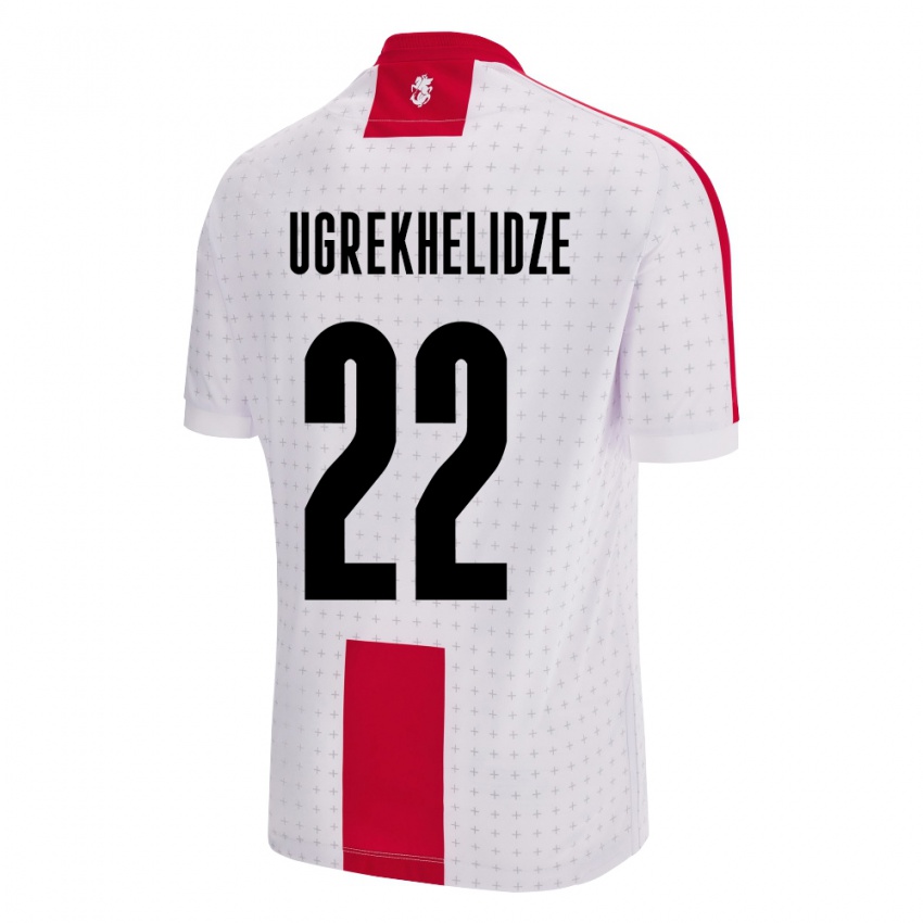 Uomo Maglia Georgia Nikoloz Ugrekhelidze #22 Bianco Kit Gara Home 24-26 Maglietta