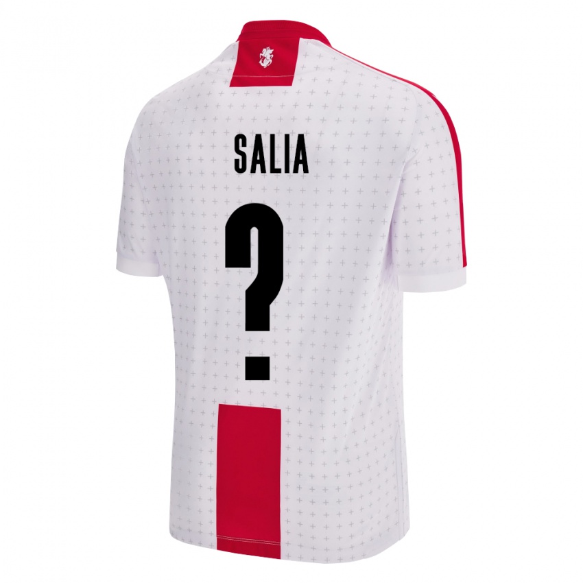 Uomo Maglia Georgia Vakhtang Salia #0 Bianco Kit Gara Home 24-26 Maglietta