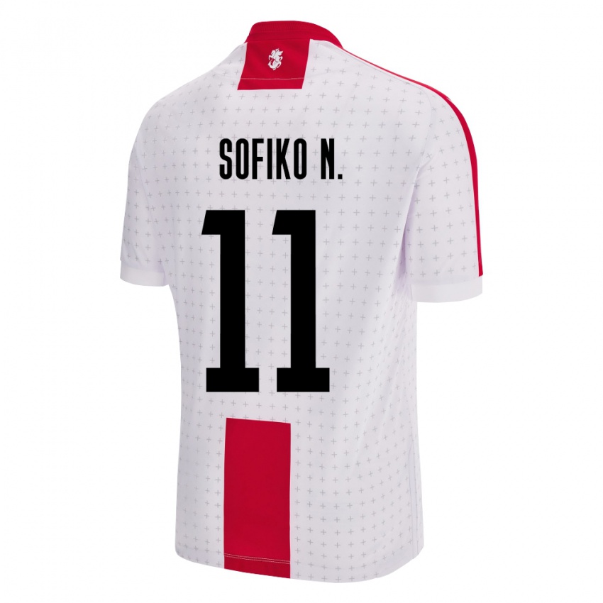 Uomo Maglia Georgia Sofiko Narsia #11 Bianco Kit Gara Home 24-26 Maglietta