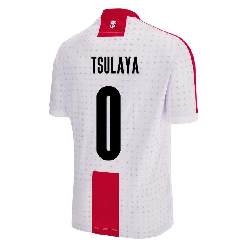 Uomo Maglia Georgia Ana Tsulaya #0 Bianco Kit Gara Home 24-26 Maglietta