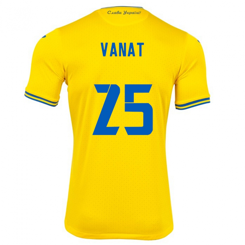 Uomo Maglia Ucraina Vladyslav Vanat #25 Giallo Kit Gara Home 24-26 Maglietta