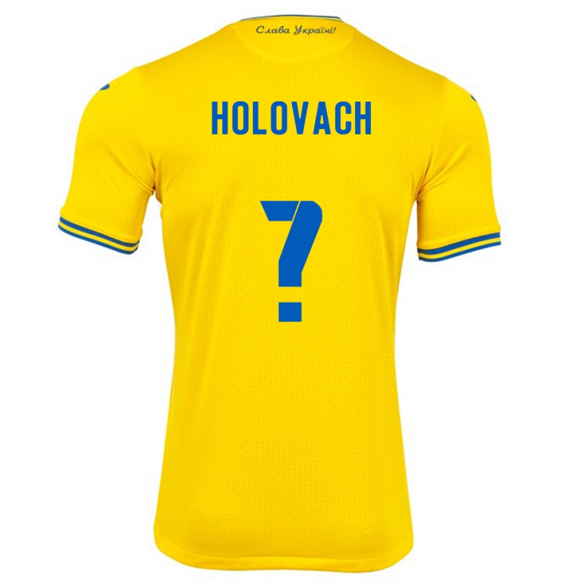 Uomo Maglia Ucraina Viktoriya Holovach #0 Giallo Kit Gara Home 24-26 Maglietta