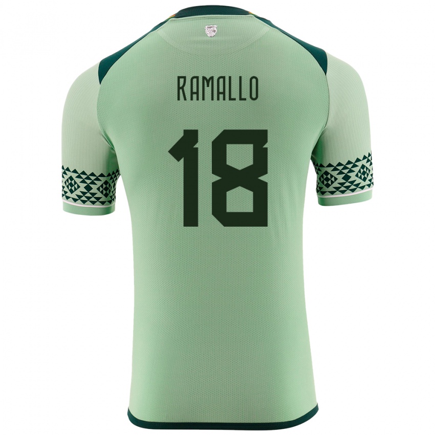 Uomo Maglia Bolivia Rodrigo Ramallo #18 Verde Chiaro Kit Gara Home 24-26 Maglietta