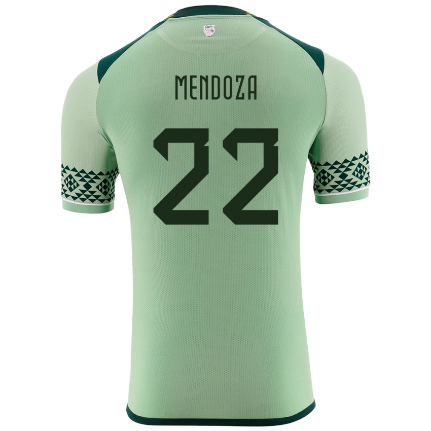 Uomo Maglia Bolivia Gonzalo Mendoza #22 Verde Chiaro Kit Gara Home 24-26 Maglietta