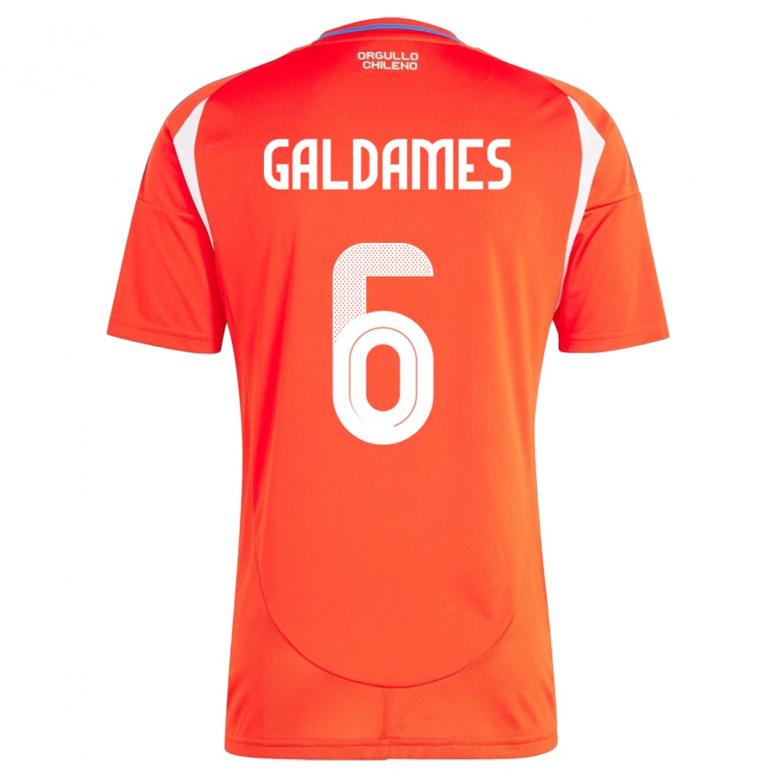 Uomo Maglia Cile Thomas Galdames #6 Rosso Kit Gara Home 24-26 Maglietta