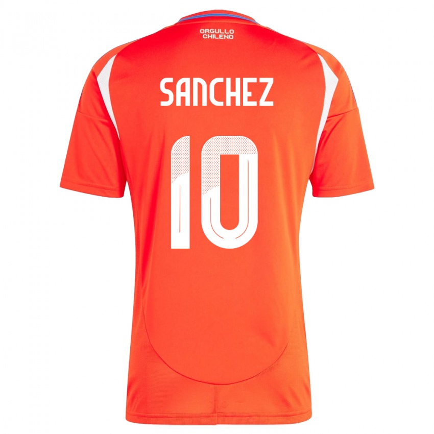 Uomo Maglia Cile Alexis Sánchez #10 Rosso Kit Gara Home 24-26 Maglietta