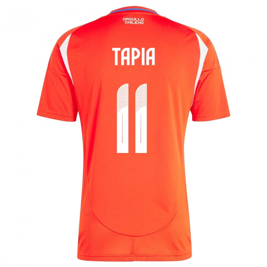 Uomo Maglia Cile Gonzalo Tapia #11 Rosso Kit Gara Home 24-26 Maglietta