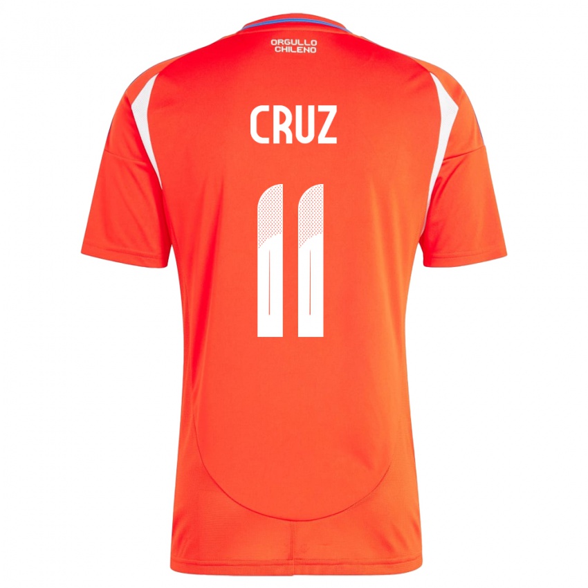 Uomo Maglia Cile Joan Cruz #11 Rosso Kit Gara Home 24-26 Maglietta