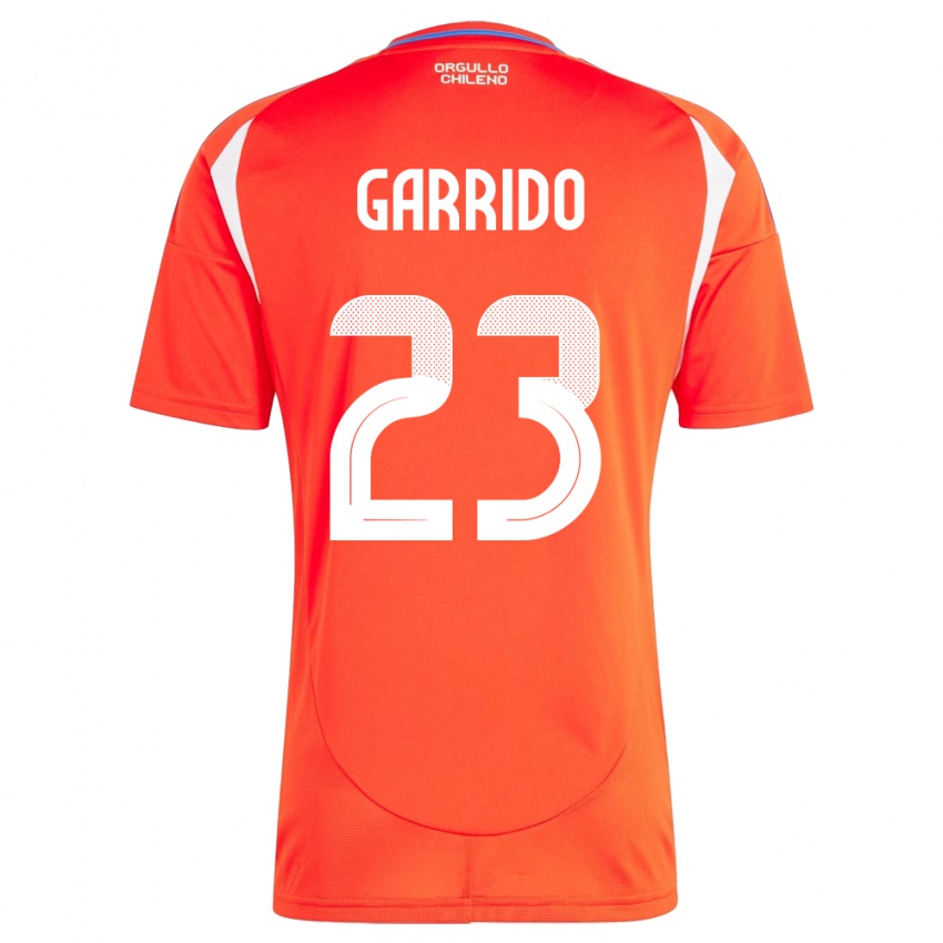 Uomo Maglia Cile Pedro Garrido #23 Rosso Kit Gara Home 24-26 Maglietta