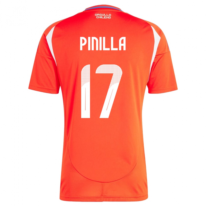 Uomo Maglia Cile Fernanda Pinilla #17 Rosso Kit Gara Home 24-26 Maglietta