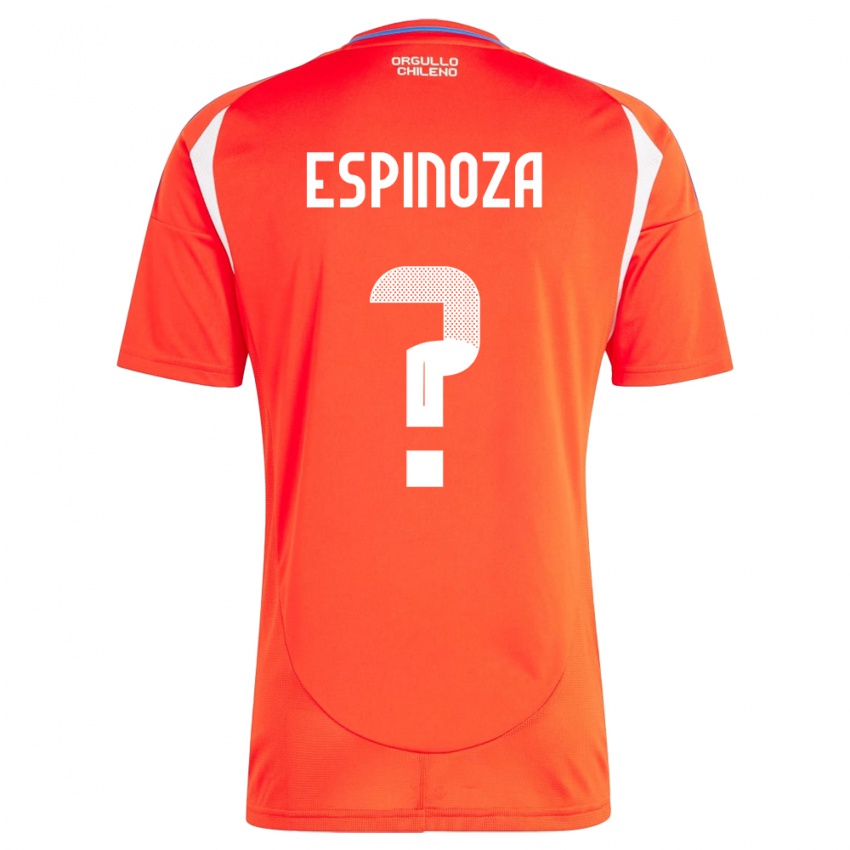 Uomo Maglia Cile Gali Espinoza #0 Rosso Kit Gara Home 24-26 Maglietta