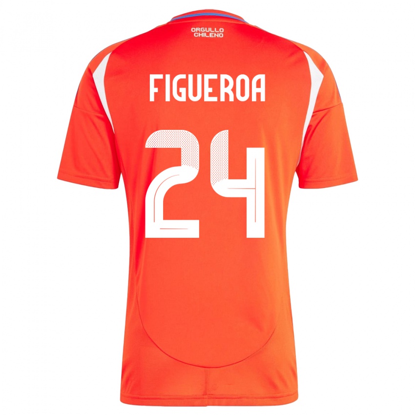 Uomo Maglia Cile Ámbar Figueroa #24 Rosso Kit Gara Home 24-26 Maglietta