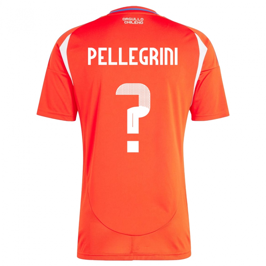 Uomo Maglia Cile Maya Pellegrini #0 Rosso Kit Gara Home 24-26 Maglietta