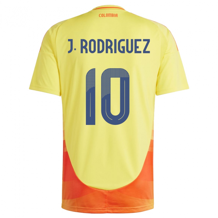 Uomo Maglia Colombia James Rodríguez #10 Giallo Kit Gara Home 24-26 Maglietta