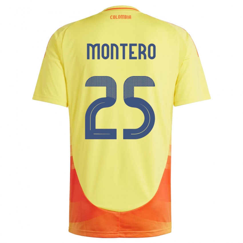 Uomo Maglia Colombia Álvaro Montero #25 Giallo Kit Gara Home 24-26 Maglietta