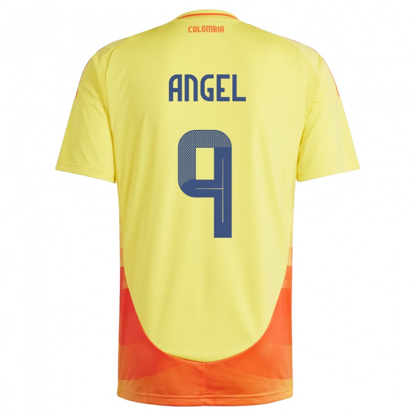 Uomo Maglia Colombia Tomás Ángel #9 Giallo Kit Gara Home 24-26 Maglietta