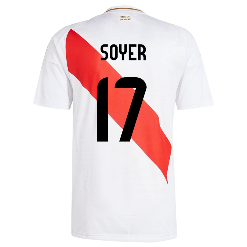 Uomo Maglia Perù Bassco Soyer #17 Bianco Kit Gara Home 24-26 Maglietta