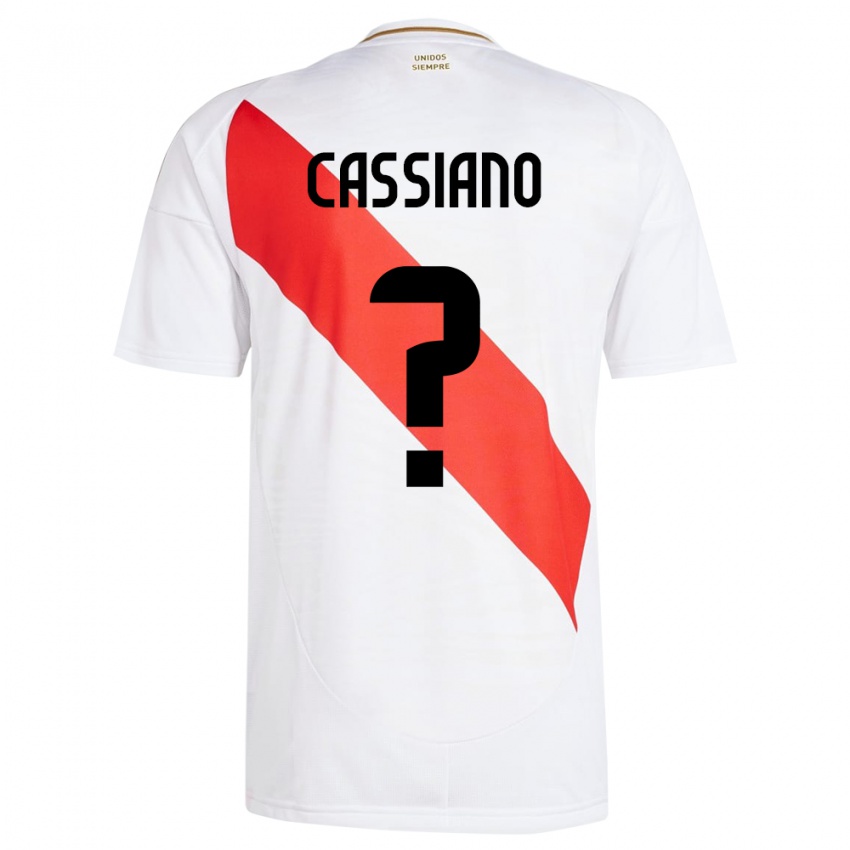 Uomo Maglia Perù Franshesko Cassiano #0 Bianco Kit Gara Home 24-26 Maglietta