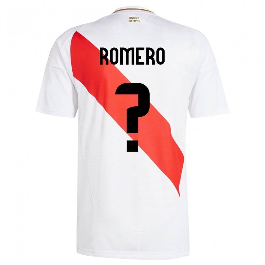 Uomo Maglia Perù José Romero #0 Bianco Kit Gara Home 24-26 Maglietta