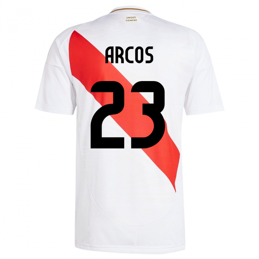 Uomo Maglia Perù Lucía Arcos #23 Bianco Kit Gara Home 24-26 Maglietta