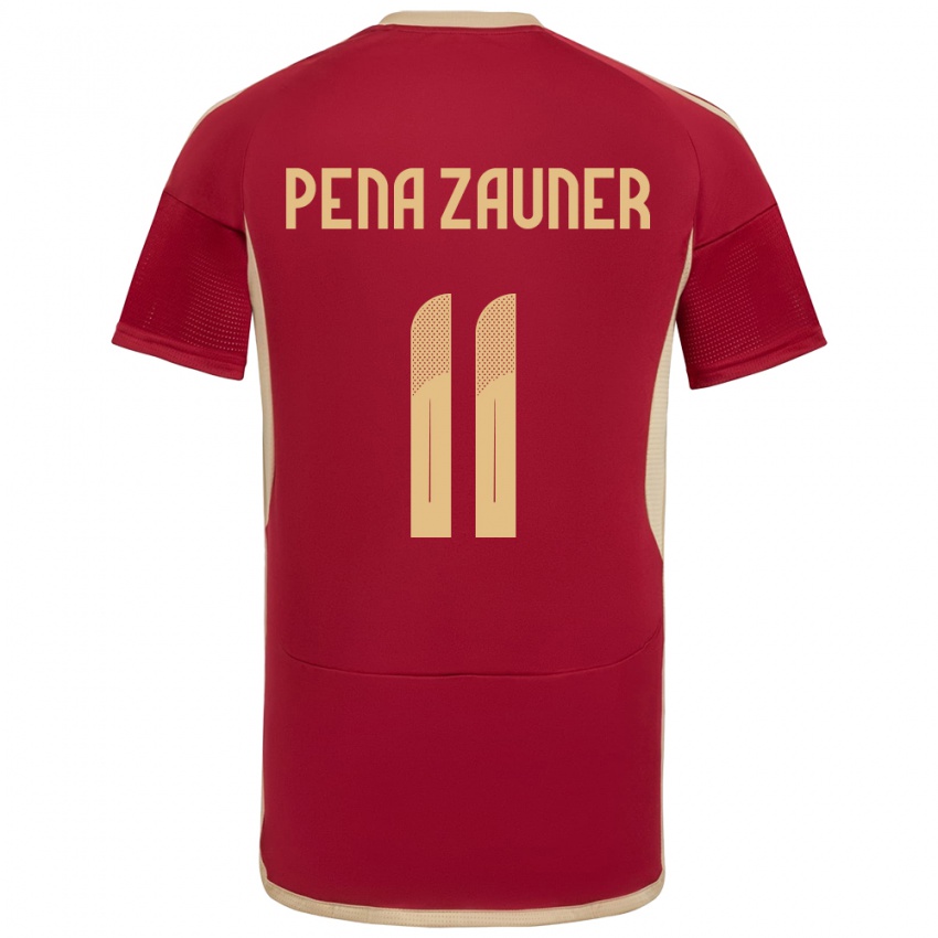 Uomo Maglia Venezuela Enrique Peña Zauner #11 Borgogna Kit Gara Home 24-26 Maglietta