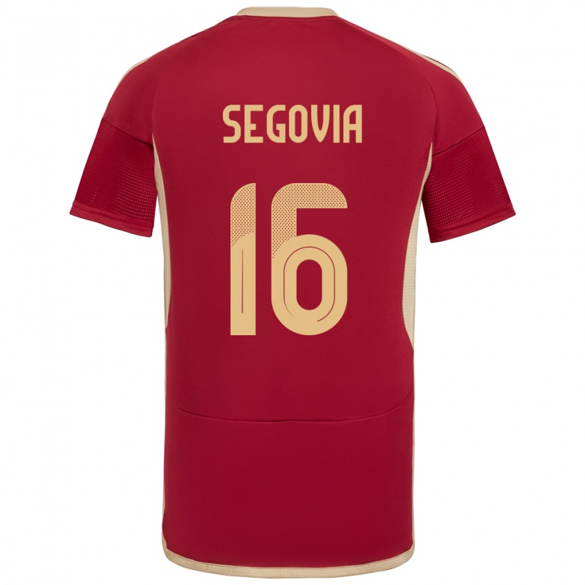 Uomo Maglia Venezuela Telasco Segovia #16 Borgogna Kit Gara Home 24-26 Maglietta