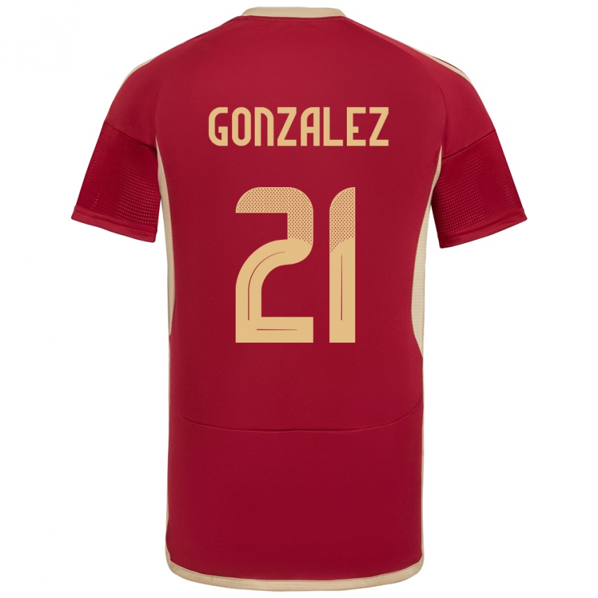 Uomo Maglia Venezuela Alexander González #21 Borgogna Kit Gara Home 24-26 Maglietta