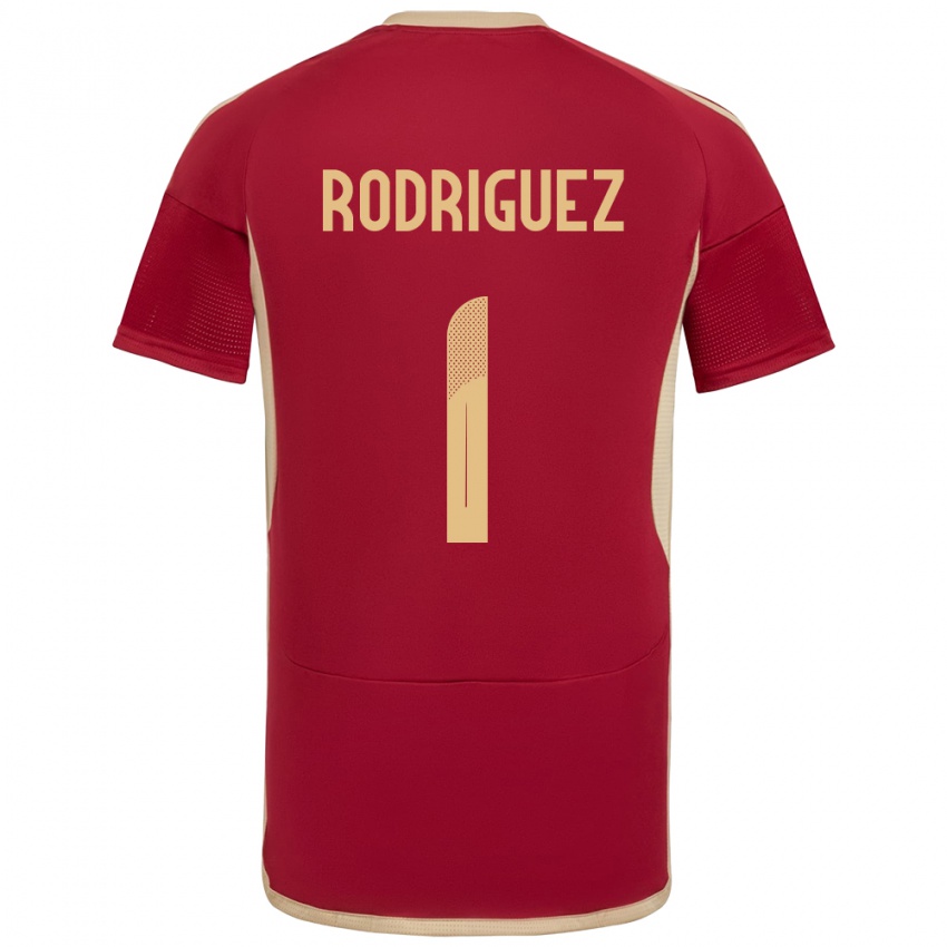 Uomo Maglia Venezuela Samuel Rodriguez #1 Borgogna Kit Gara Home 24-26 Maglietta