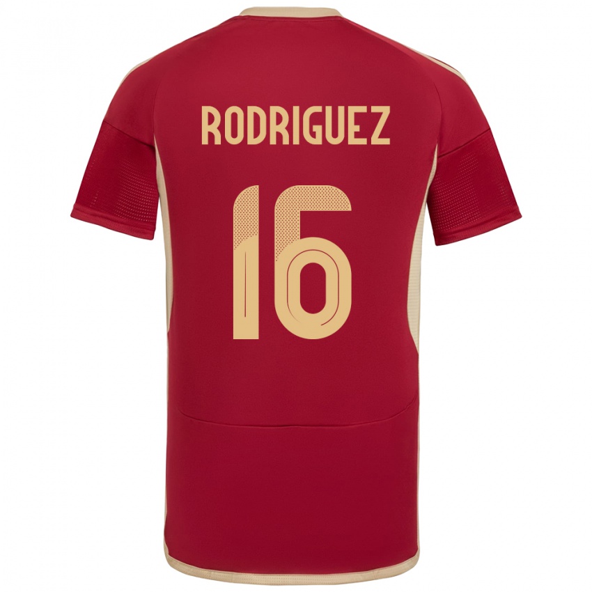 Uomo Maglia Venezuela Arianna Rodríguez #16 Borgogna Kit Gara Home 24-26 Maglietta