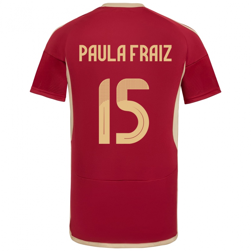 Uomo Maglia Venezuela Ana Paula Fraiz #15 Borgogna Kit Gara Home 24-26 Maglietta