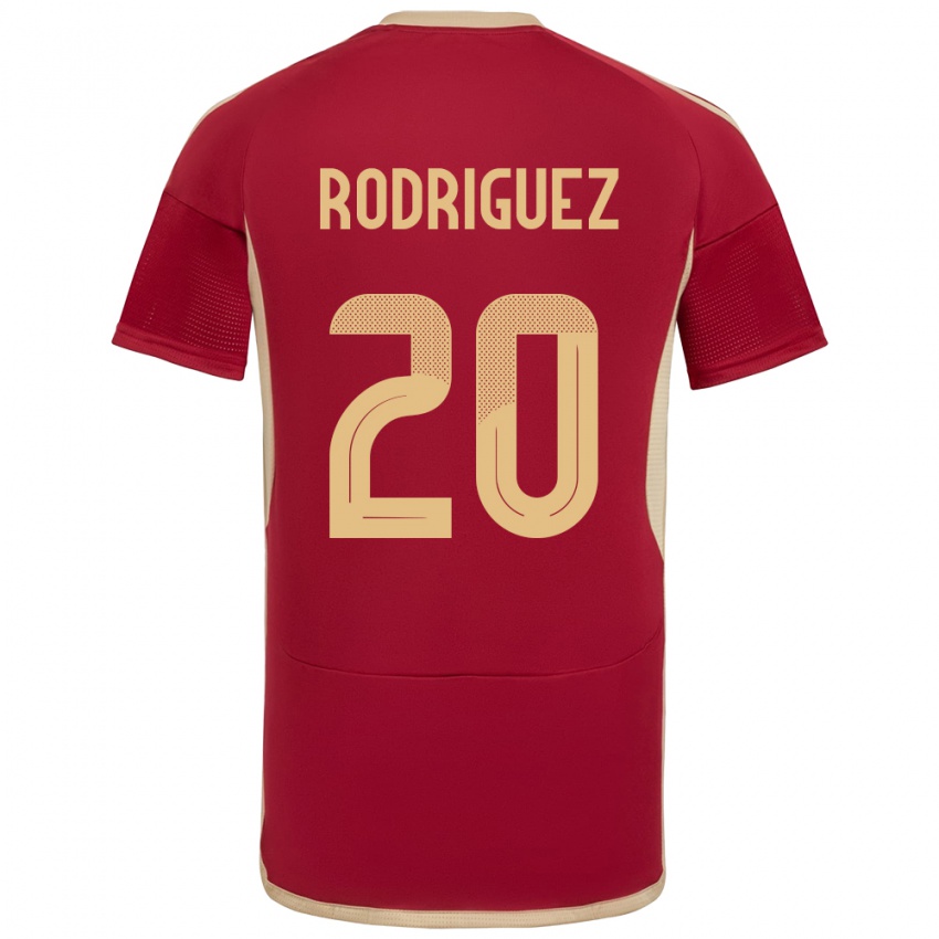 Uomo Maglia Venezuela Dayana Rodríguez #20 Borgogna Kit Gara Home 24-26 Maglietta