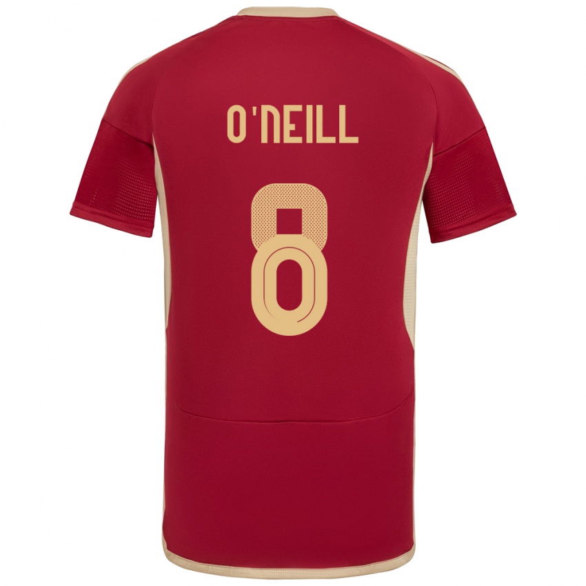 Uomo Maglia Venezuela Sonia O'neill #8 Borgogna Kit Gara Home 24-26 Maglietta