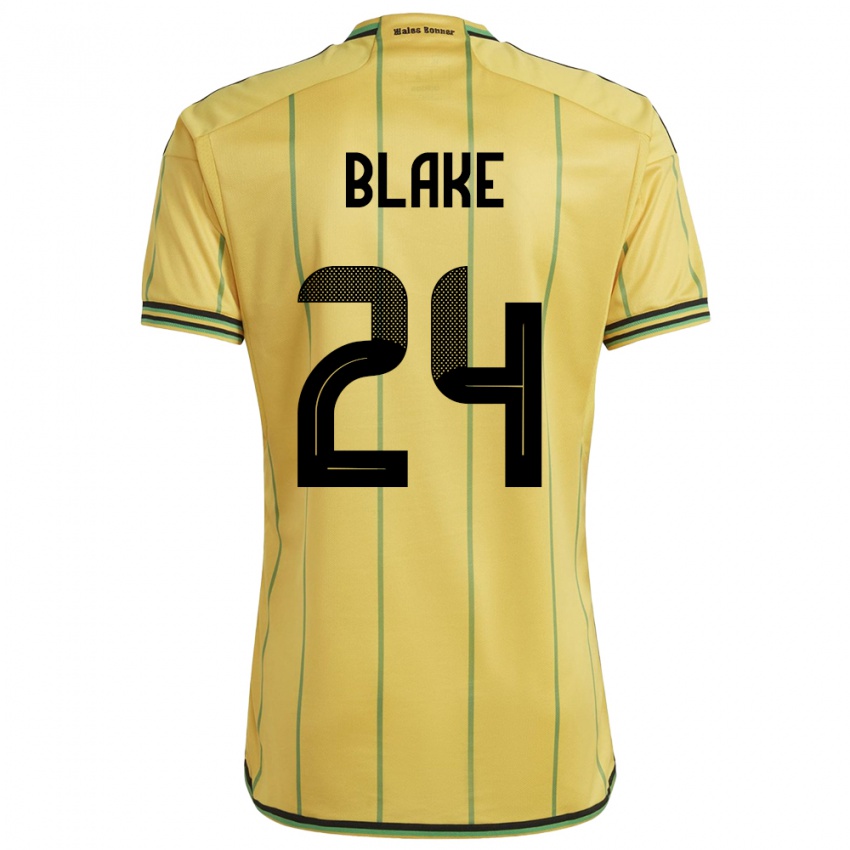 Uomo Maglia Giamaica Andre Blake #24 Giallo Kit Gara Home 24-26 Maglietta