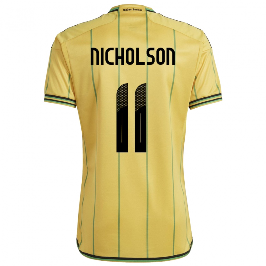 Uomo Maglia Giamaica Shamar Nicholson #11 Giallo Kit Gara Home 24-26 Maglietta