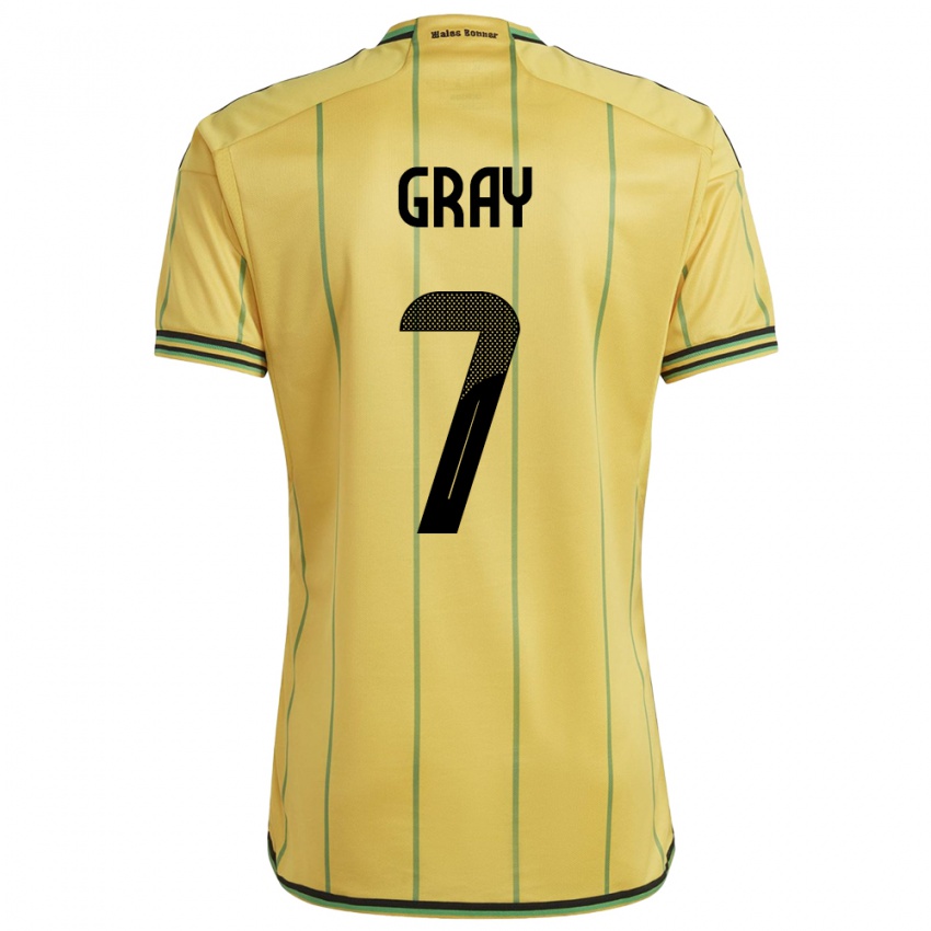 Uomo Maglia Giamaica Demarai Gray #7 Giallo Kit Gara Home 24-26 Maglietta