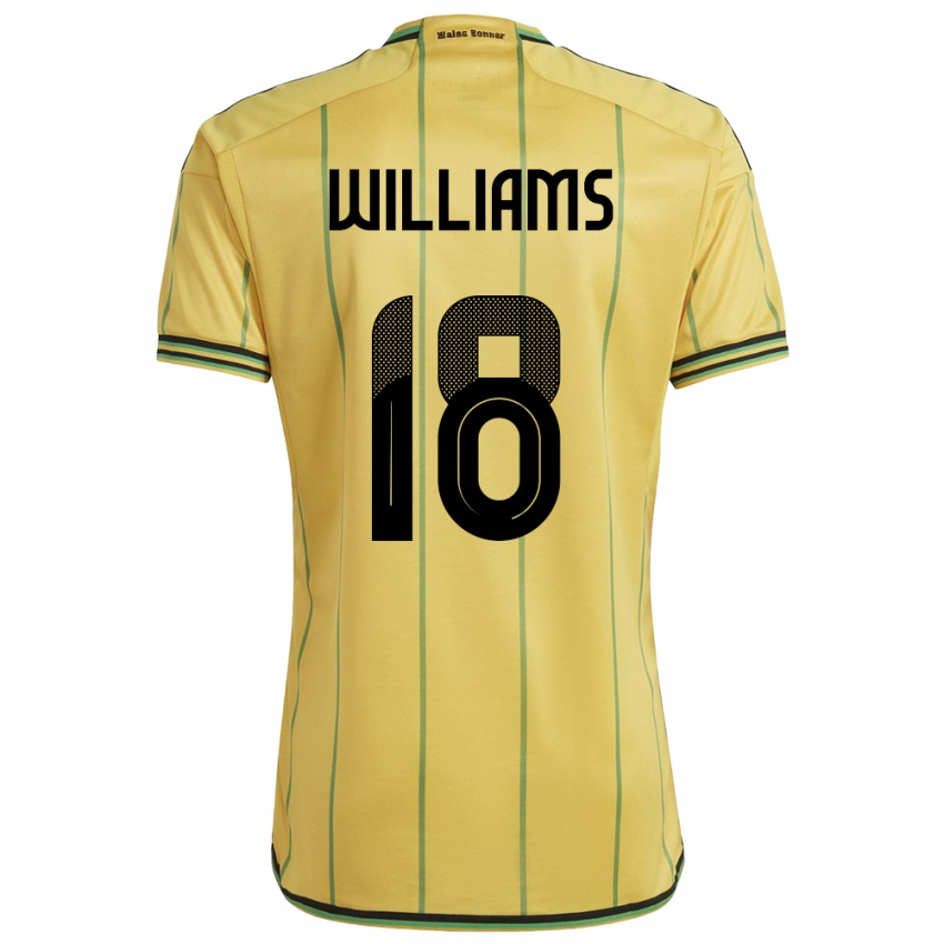 Uomo Maglia Giamaica Romario Williams #18 Giallo Kit Gara Home 24-26 Maglietta