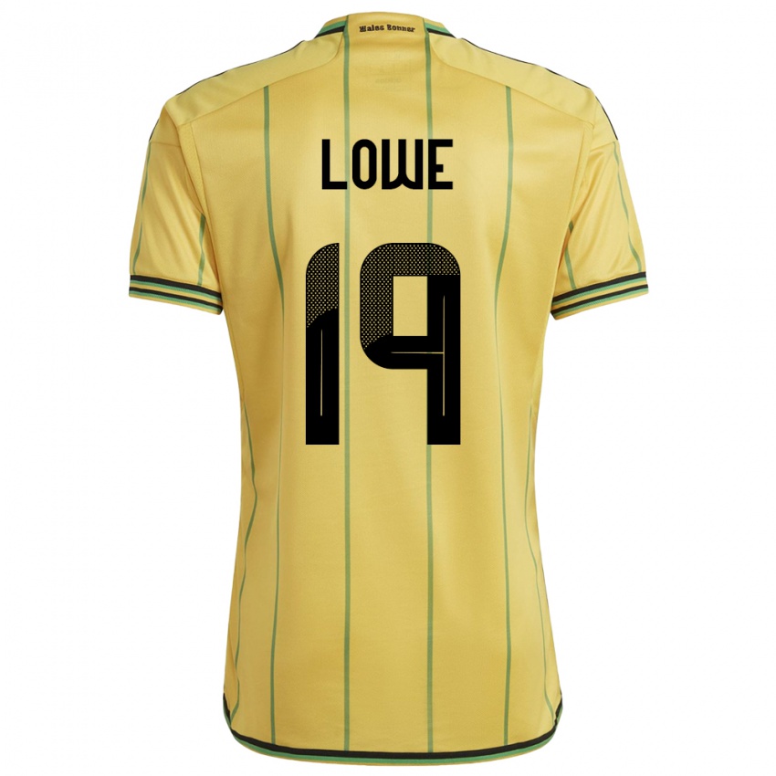 Uomo Maglia Giamaica Jamal Lowe #19 Giallo Kit Gara Home 24-26 Maglietta