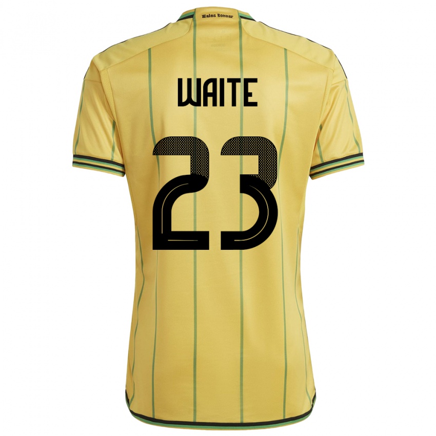 Uomo Maglia Giamaica Jahmali Waite #23 Giallo Kit Gara Home 24-26 Maglietta