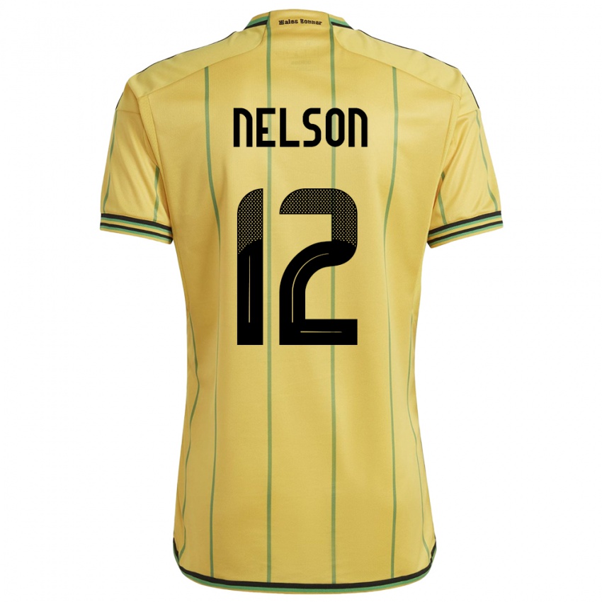 Uomo Maglia Giamaica Tyiesha Nelson #12 Giallo Kit Gara Home 24-26 Maglietta